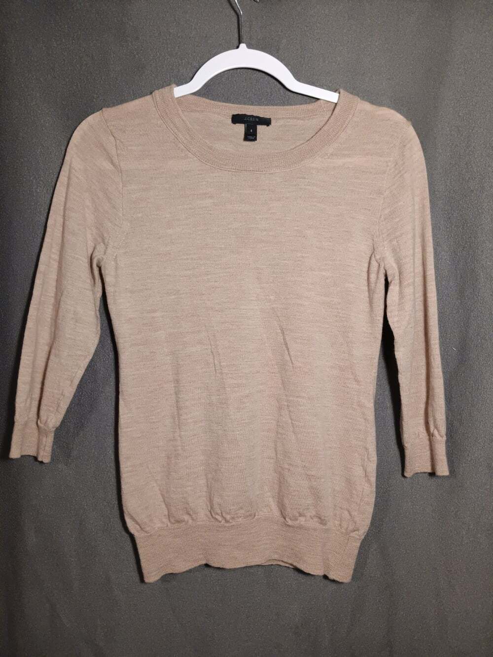 J.Crew Brown 3/4 Sleeve Wool Sweater Women’s Small Soft Knit Wool Blend